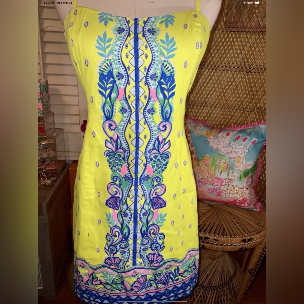Lilly Pulitzer NWT Shelli Stretch Shift Dress Pineapple Rivera 🦄 Size 00 Grail! - Picture 8 of 14